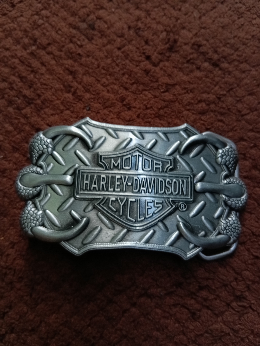 Harley-Davidson Pewter Shield & Eagle Talon Belt Buckle